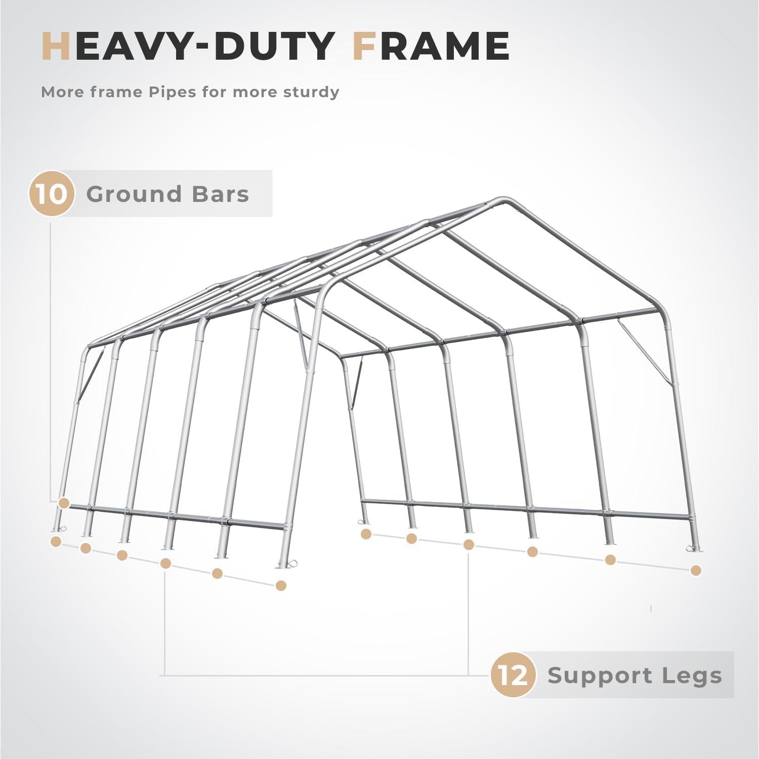 13 x 20 FT Heavy Duty Storage Carport, Portable Garage with All-Steel Metal Frame & Vents, Anti-Snow Car Canopy Outdoor Storage Shelter shed for Car, Truck, Boat