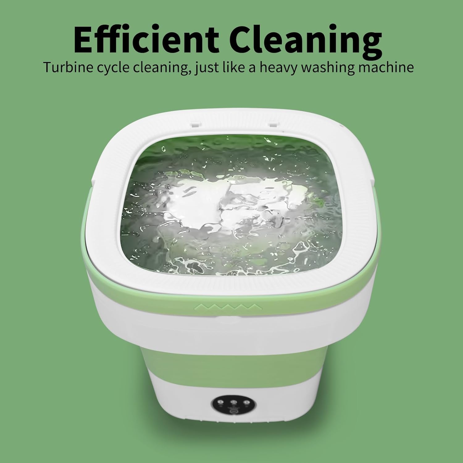 Portable Washing Machine, Mini 15L Foldable Washer and Dryer with 3 Modes Deep Cleaning, Upgraded Small Collapsible Laundry for Travel, Sutiable for Underwear, Baby Clothes, Socks or Other Small Items