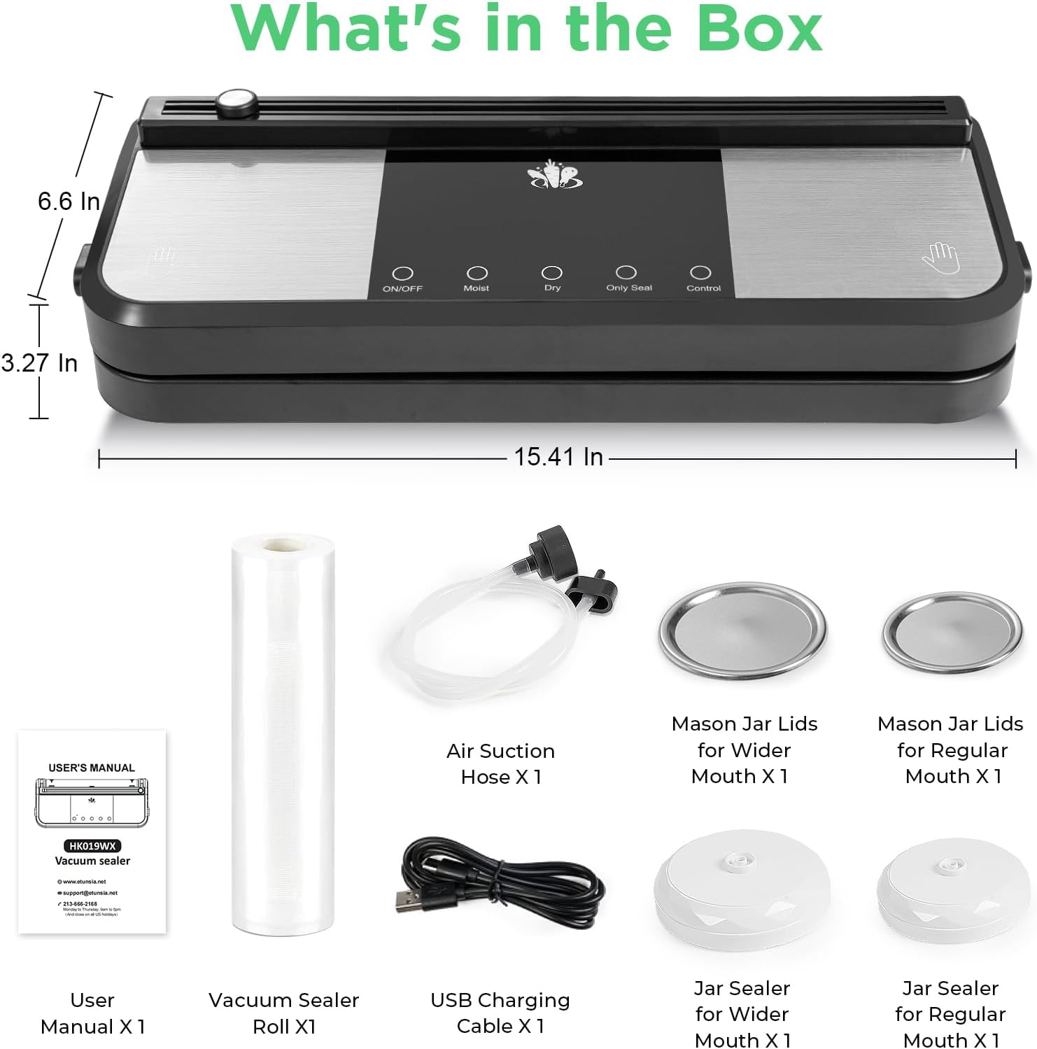 Cordless Vacuum Sealer, Rechargeable Vacuum Sealer Machine, Build in Cutter and Bag Storage, With External Air Hose for Mason Jars/Canisters