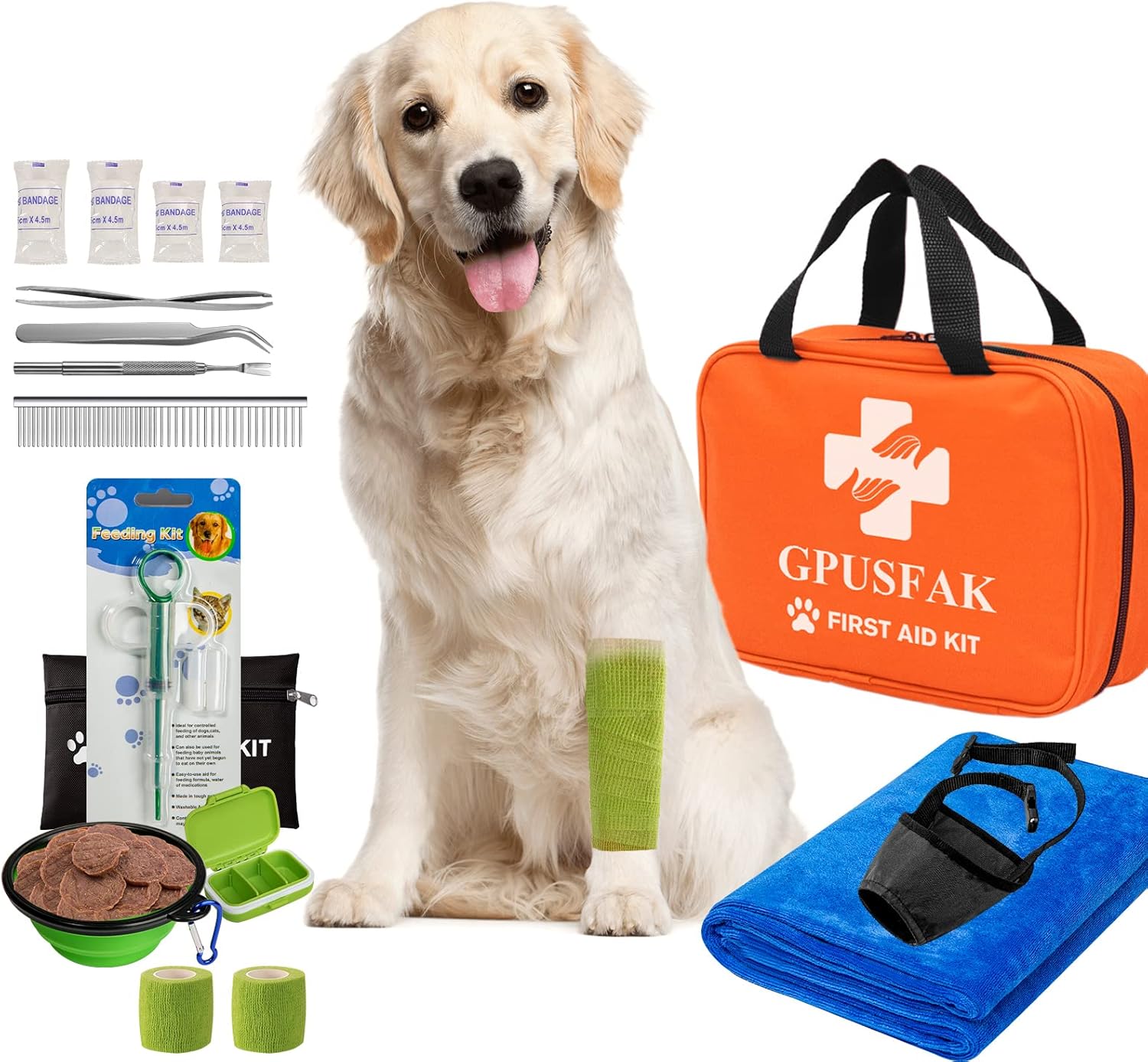 Pet First Aid Kit for Dogs and Cats - Pet Emergency Kit for Traveling Home