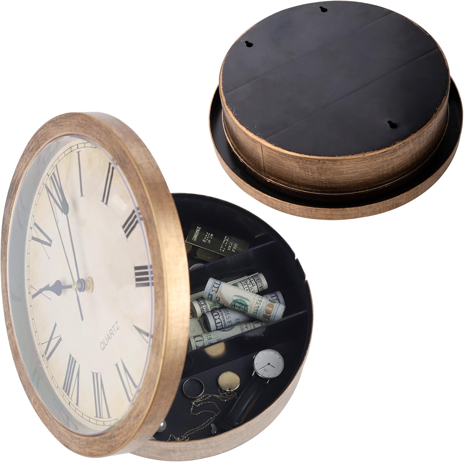 Hidden Safe, Wall Clock Diversion Safe, Secret Compartment, Secret Hidden Clock for Valuables