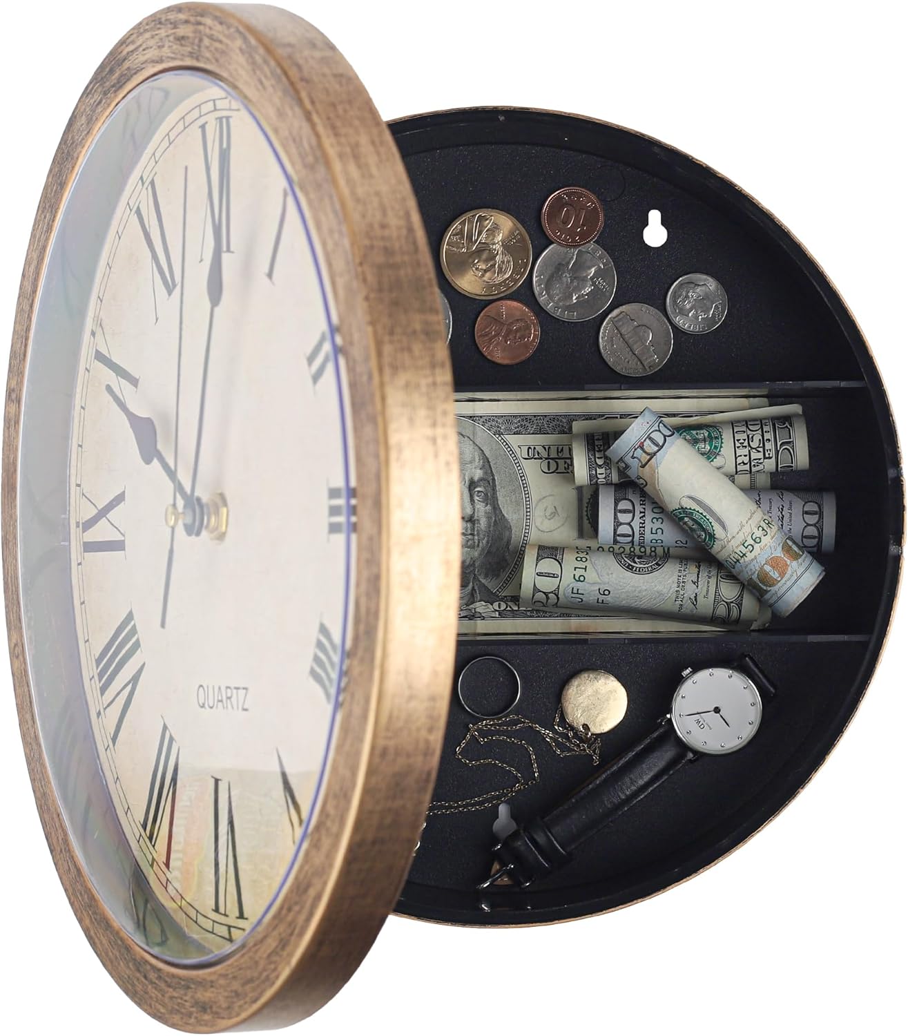 Hidden Safe, Wall Clock Diversion Safe, Secret Compartment, Secret Hidden Clock for Valuables