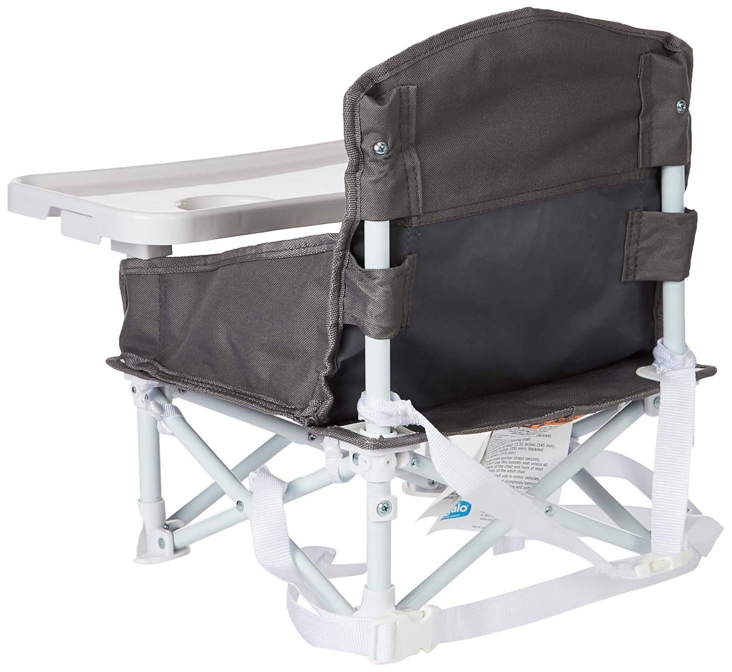 2-in-1 Portable Travel Booster Seat & Activity Chair, Bonus Kit Includes, Oversized Removable Tray with Cup Holder, Gray