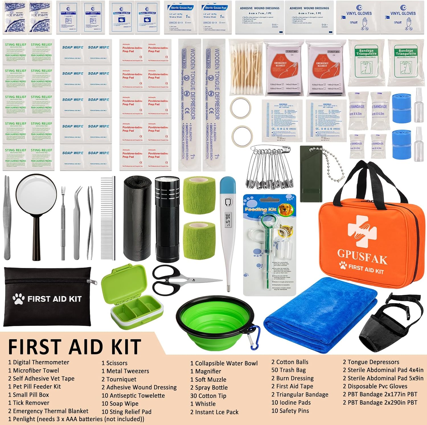 Pet First Aid Kit for Dogs and Cats - Pet Emergency Kit for Traveling Home