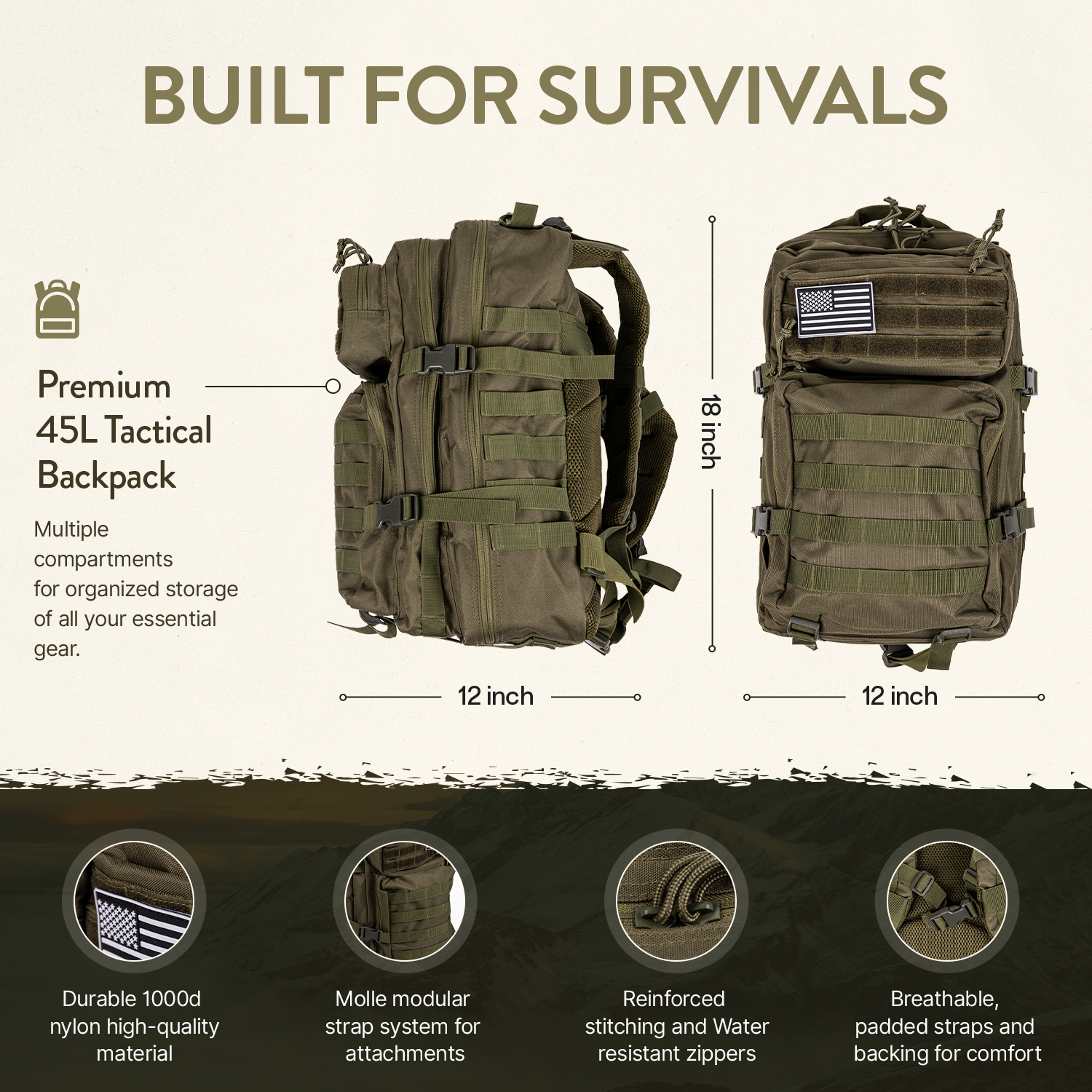 Complete 72 Hour Fully Loaded Bug Out Bag - Emergency Survival Kit - Get Home Bag - Go Bag Emergency Backpack for Earthquake, Disaster, Preparedness - Bugout Gear, Doomsday Preppers Supplies