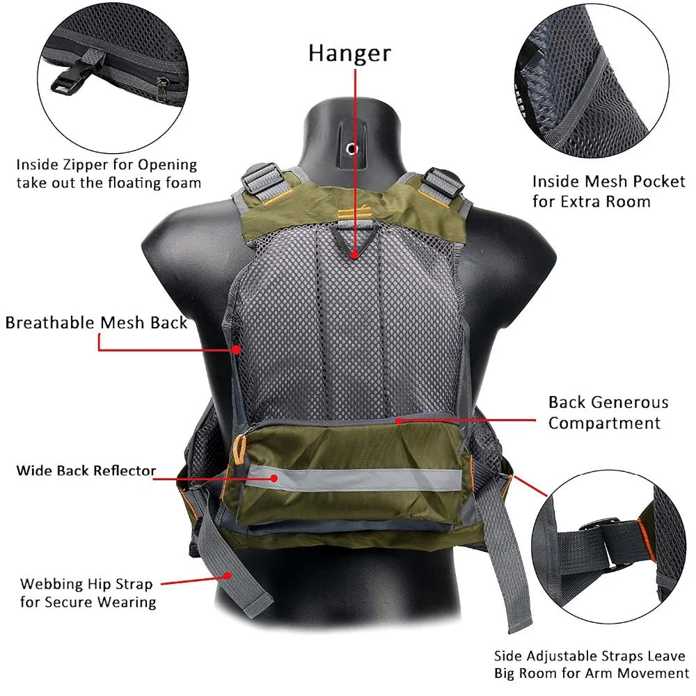 Life Vest Life Jacket Fishing Outdoor Sport Flying Respiratory Jacket Safety Vest Survival Utility Vest