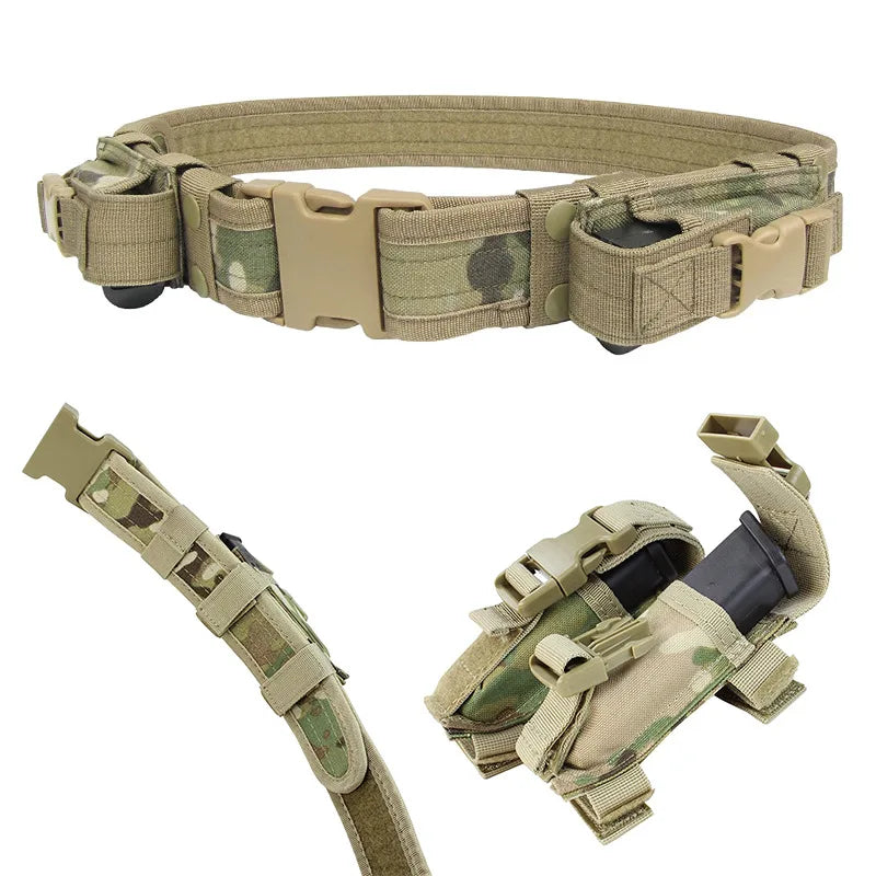 Tactical Military Belt Waist Support With Magazine Pouches