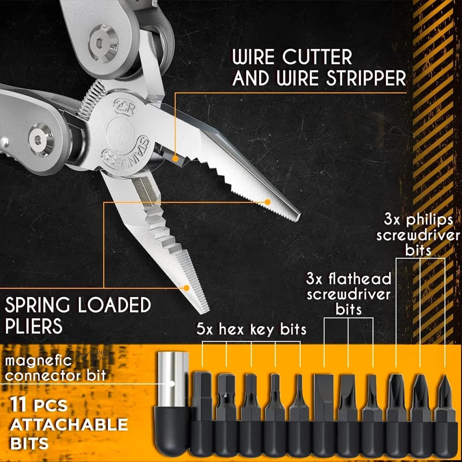 Multitool Portable Pocket Pliers Knife Screwdriver for Outdoor Survival Camping Hunting and Hiking