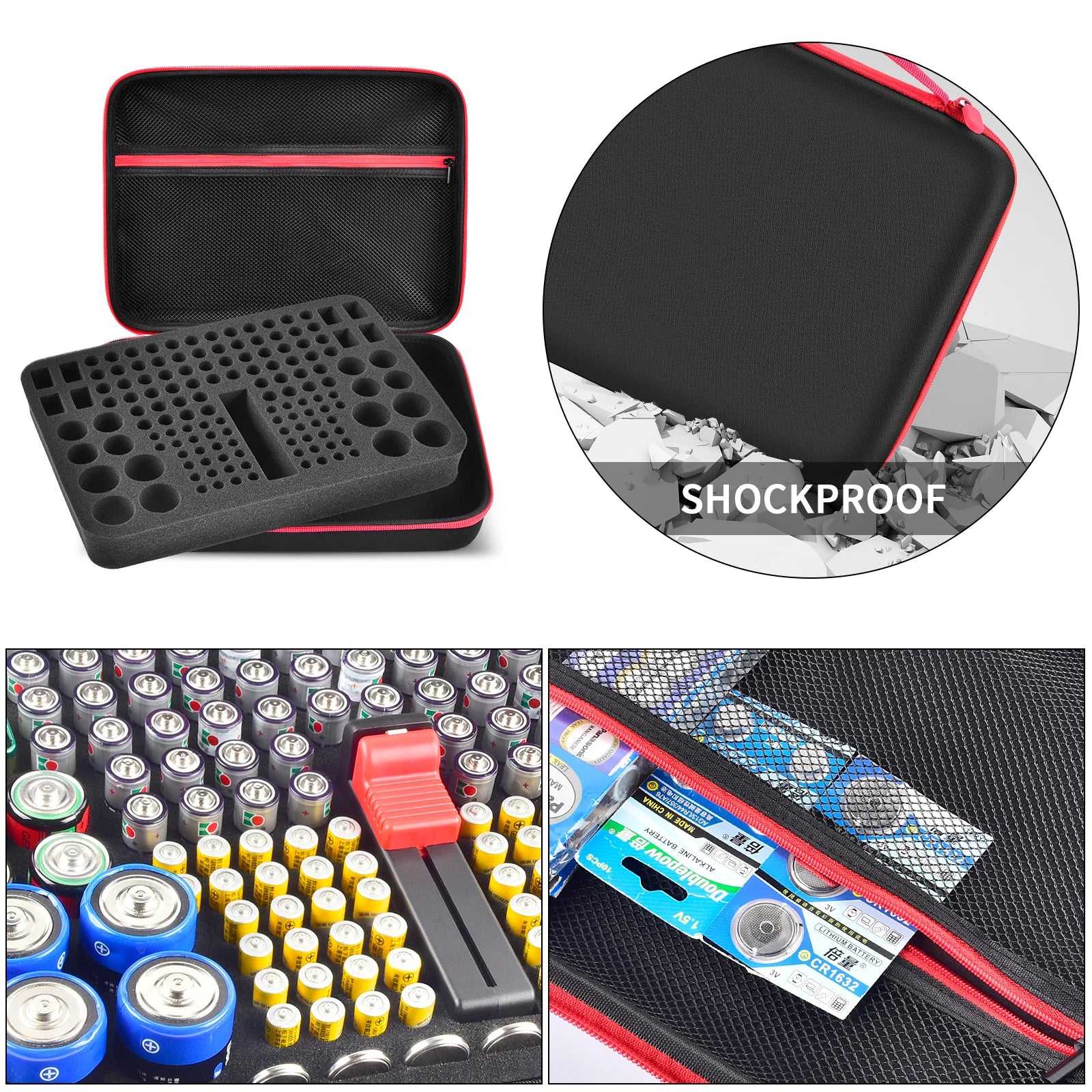 Battery Organizer Case With Battery Tester