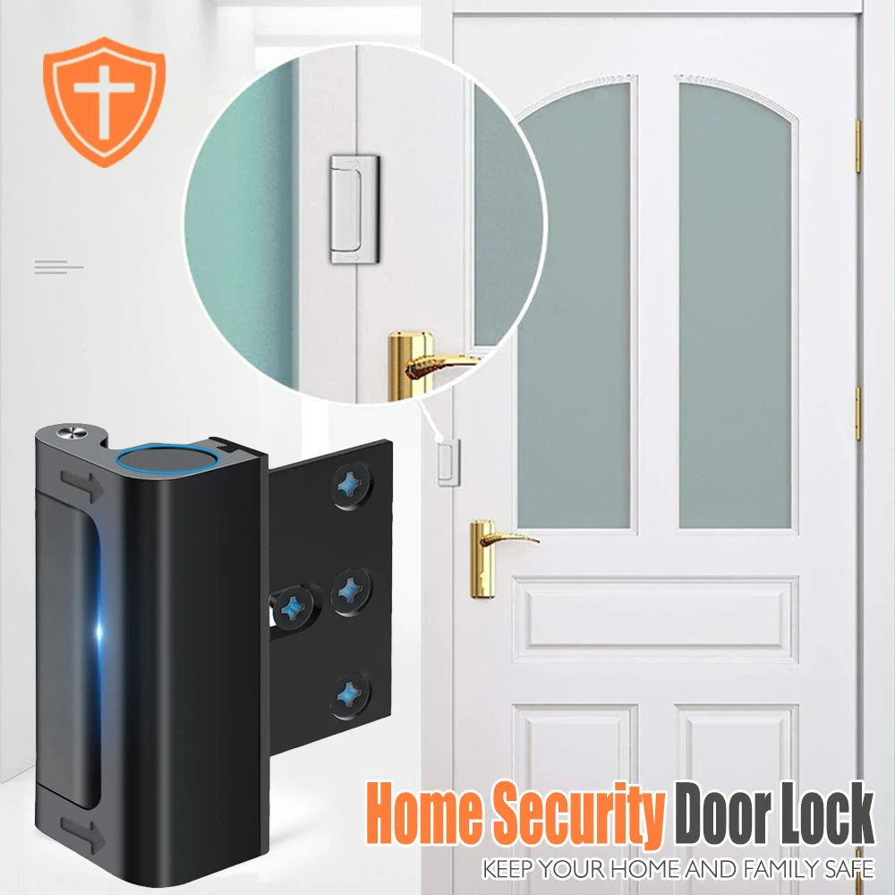 Top Latch Home Security Door Lock Aluminum Alloy Anti-theft Door Lock Childproof Door Reinforcement Lock with 3 Inch Stop