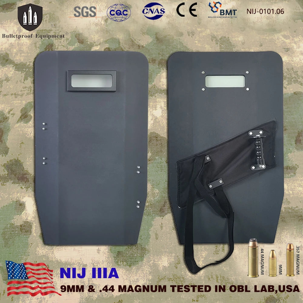 Lightweight NIJ Level IIIA Handheld Bulletproof Armor Shield 3A