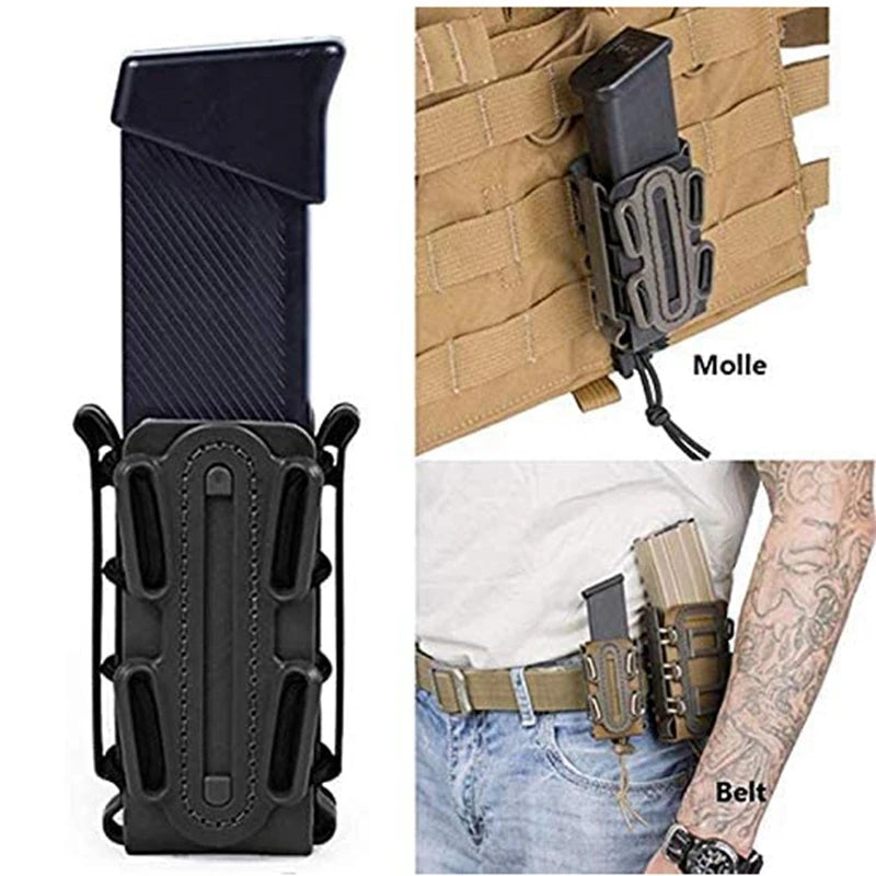MG-35 Tactical 9mm Pistol Magazine Pouch for Glock 17 19 Beretta M9 with Molle Clip Quick Release Fastmag Holder Military Hunting Gear