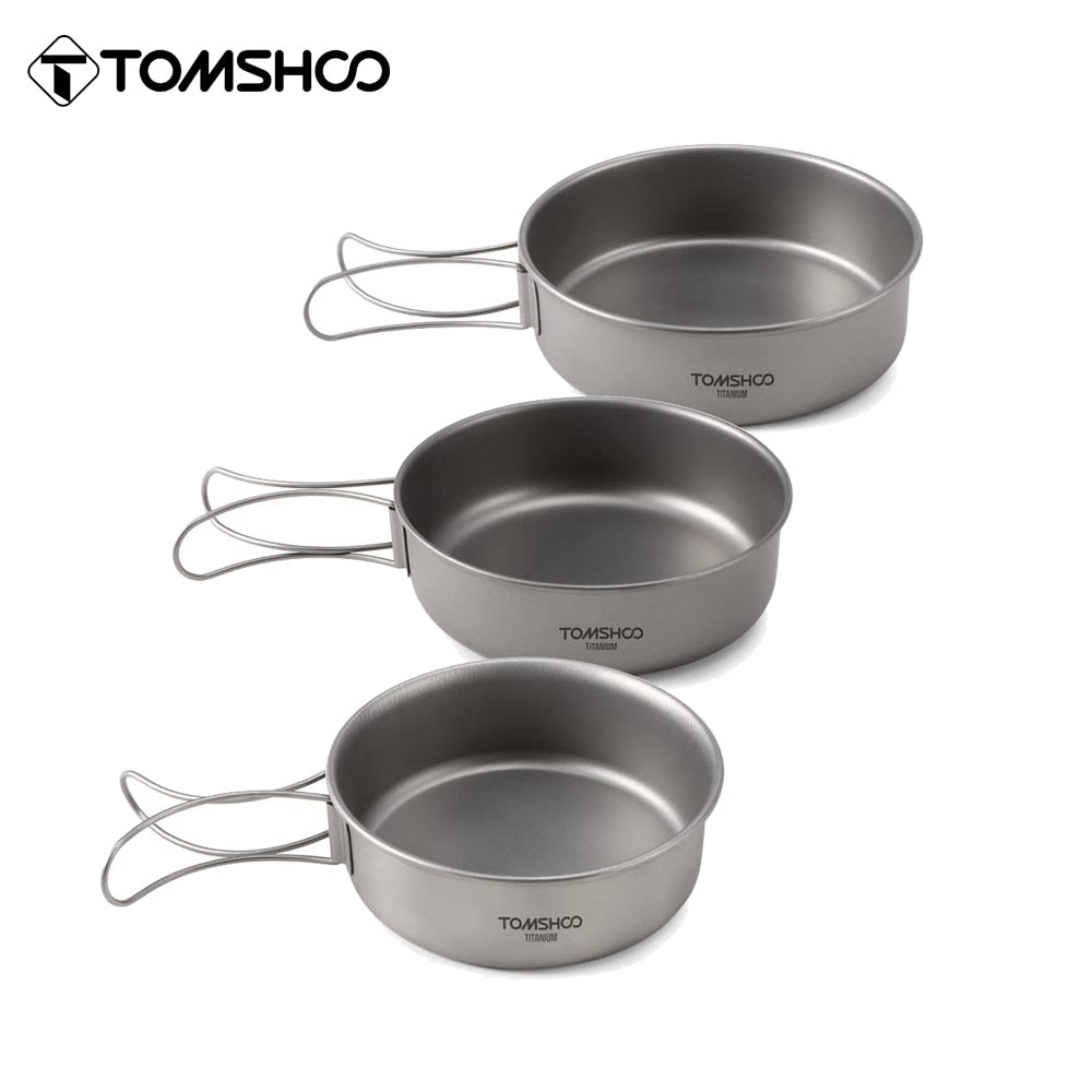 Tomshoo 3pcs Titanium Bowls Cookware