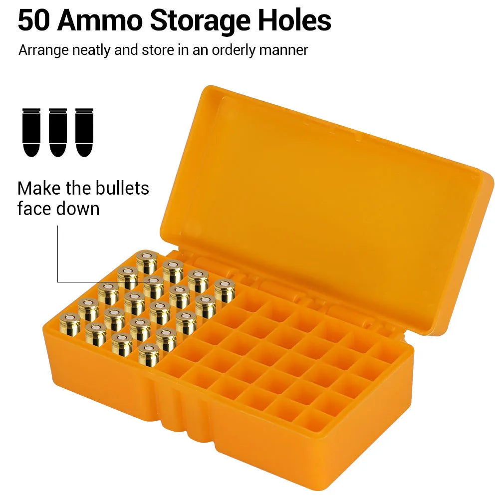50/100 Rounds Tactical Ammo Box Bullet Shell Holder Box Rifle Cartridg
