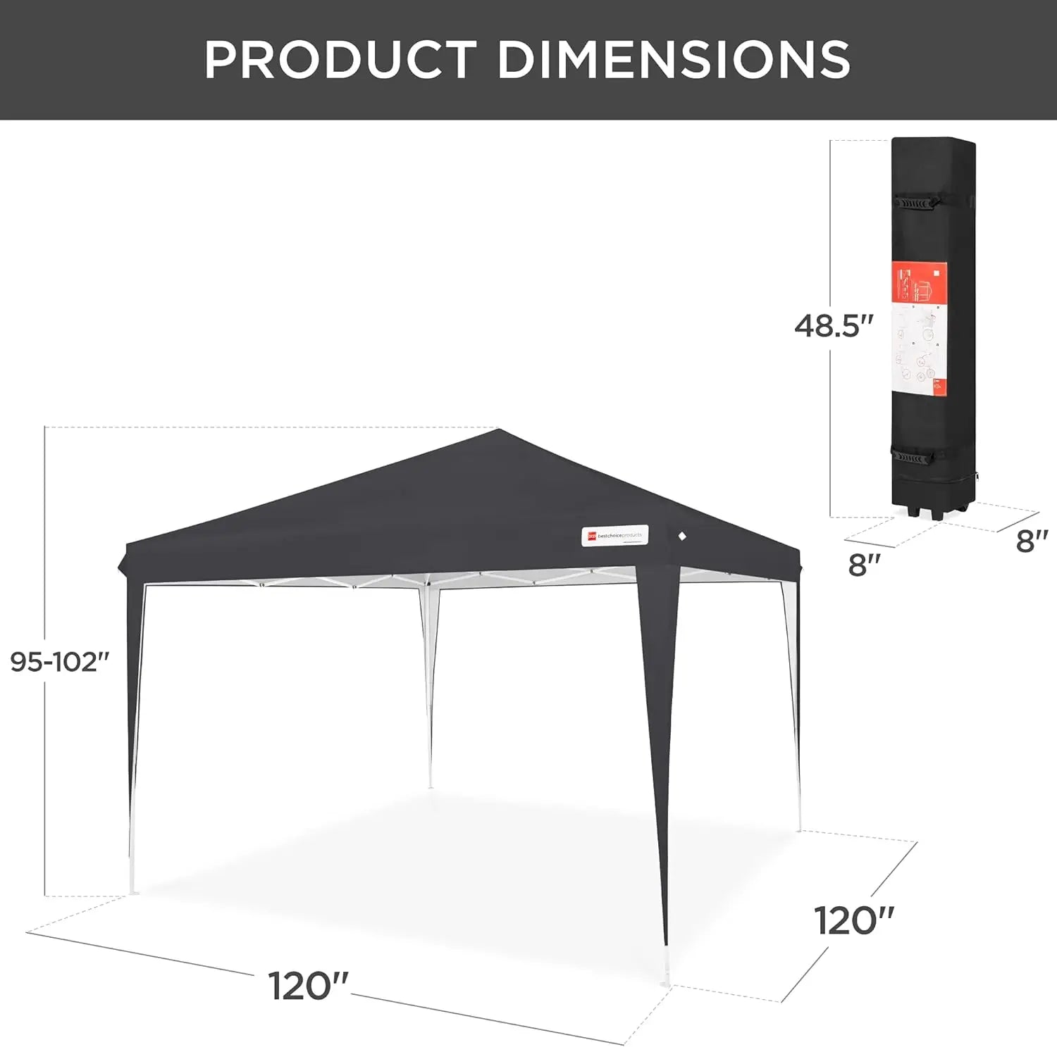 10x10ft Pop Up Canopy Outdoor Portable Folding Instant Lightweight Gazebo Shade Tent w/Adjustable Height