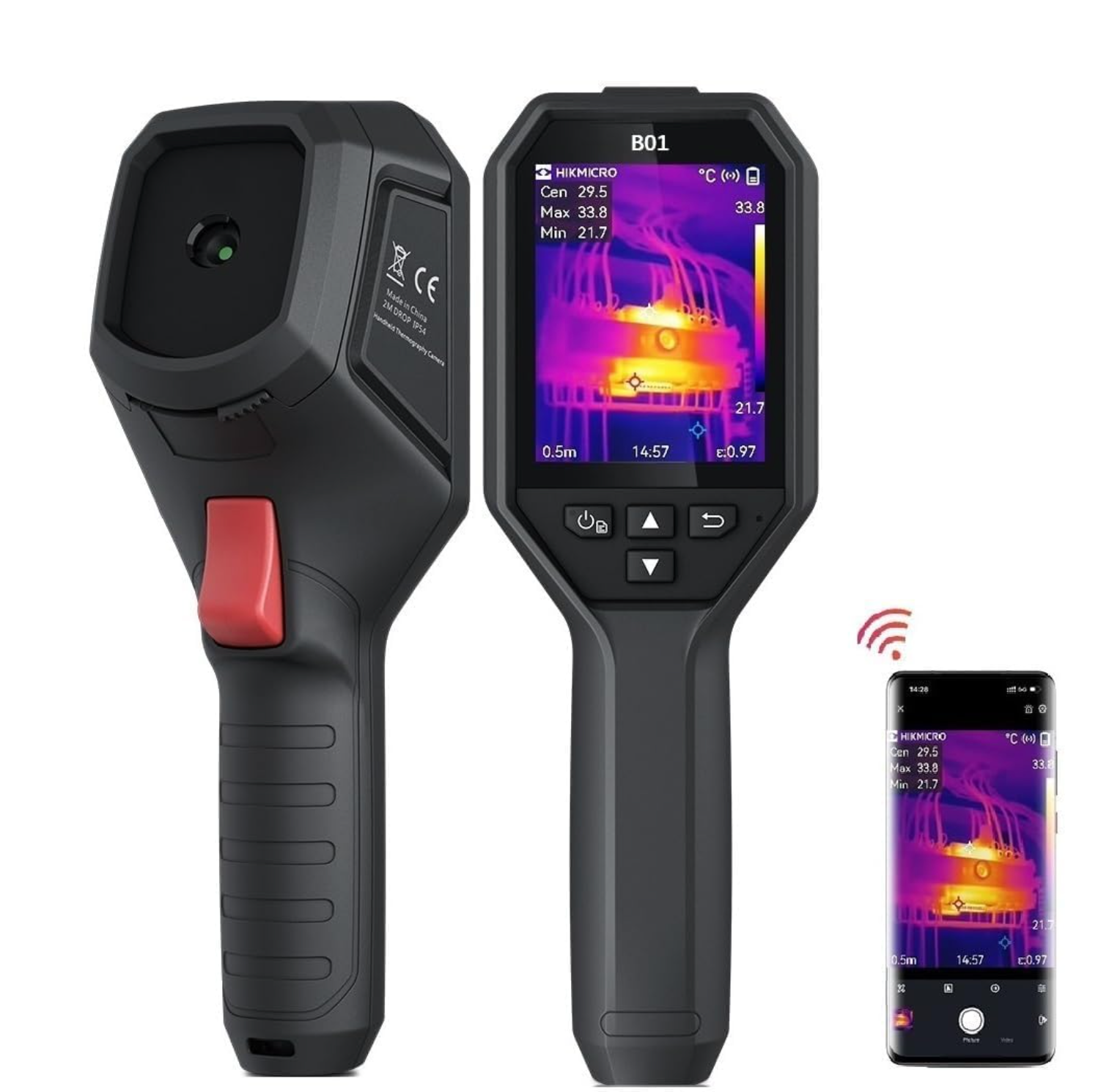 Thermal Camera 256 x 192 IR Resolution, Thermal Imaging Camera with WiFi, 3.2" LCD Screen, 25Hz Refresh Rate, Handheld 49,152 Pixels Infrared Camera