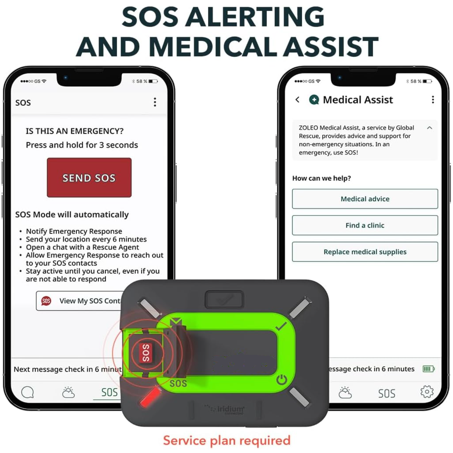 Satellite Communicator – Two-Way Global SMS Text Messenger & Email, Emergency SOS Alerting, Check-in & GPS Location – Android iOS Smartphone Accessory