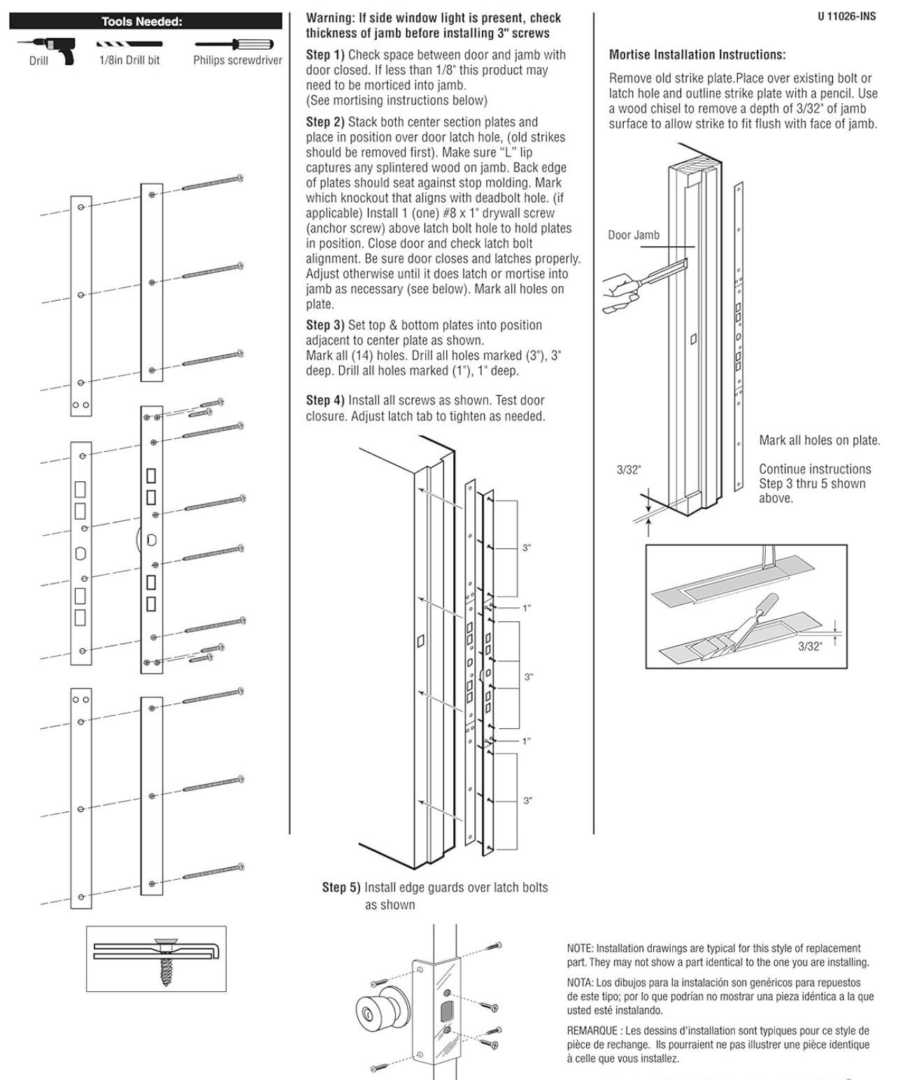 Door Jamb Steel Reinforcement Kit