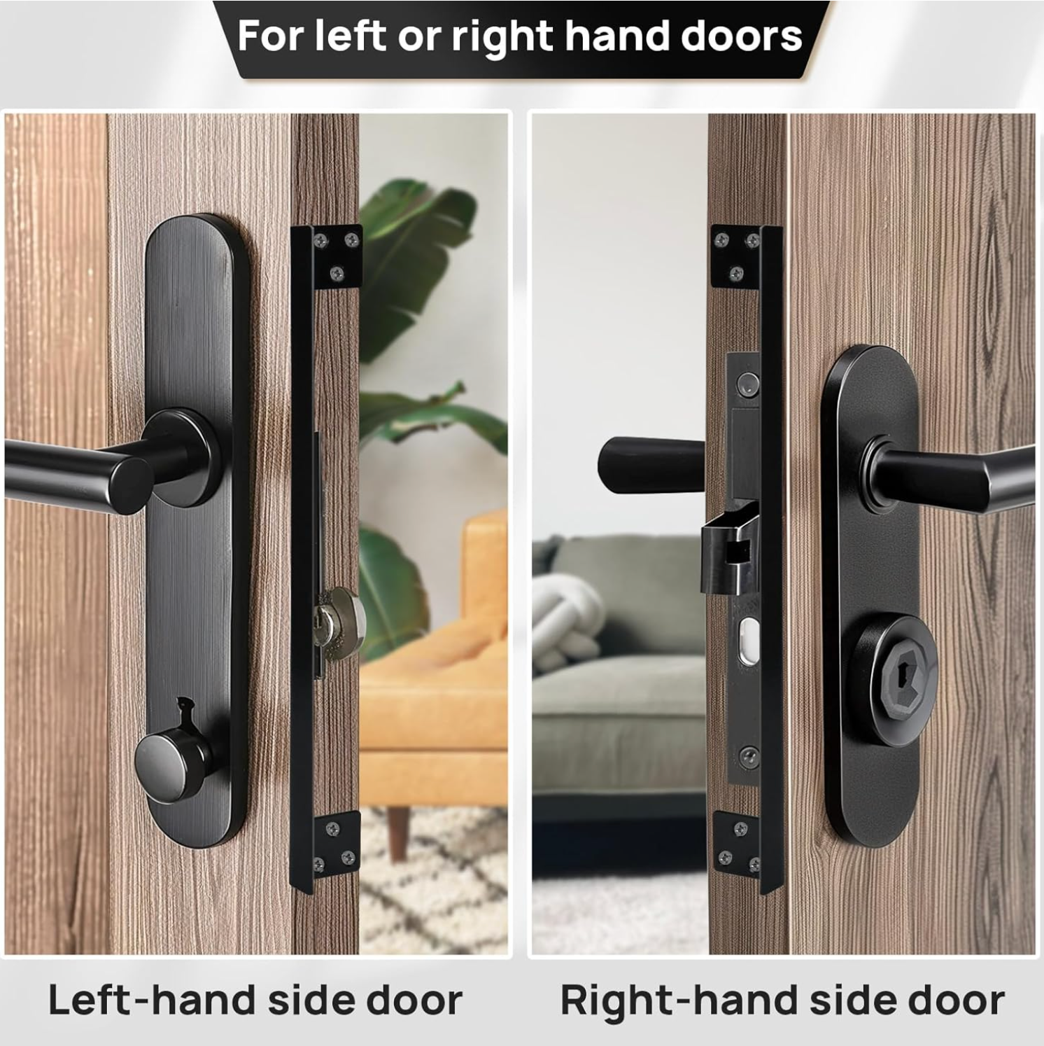 Security Door Latch Cover, 2 Pcs Door Latch Guard Plate, L Shaped Security Reinforcement Striker Plates, Cover The Gap Between Door Lock and Door Frame