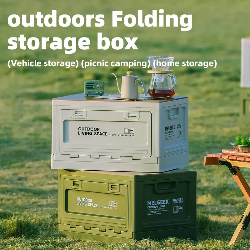 Folding Storage Box, Portable Camping Box With Large Capacity
