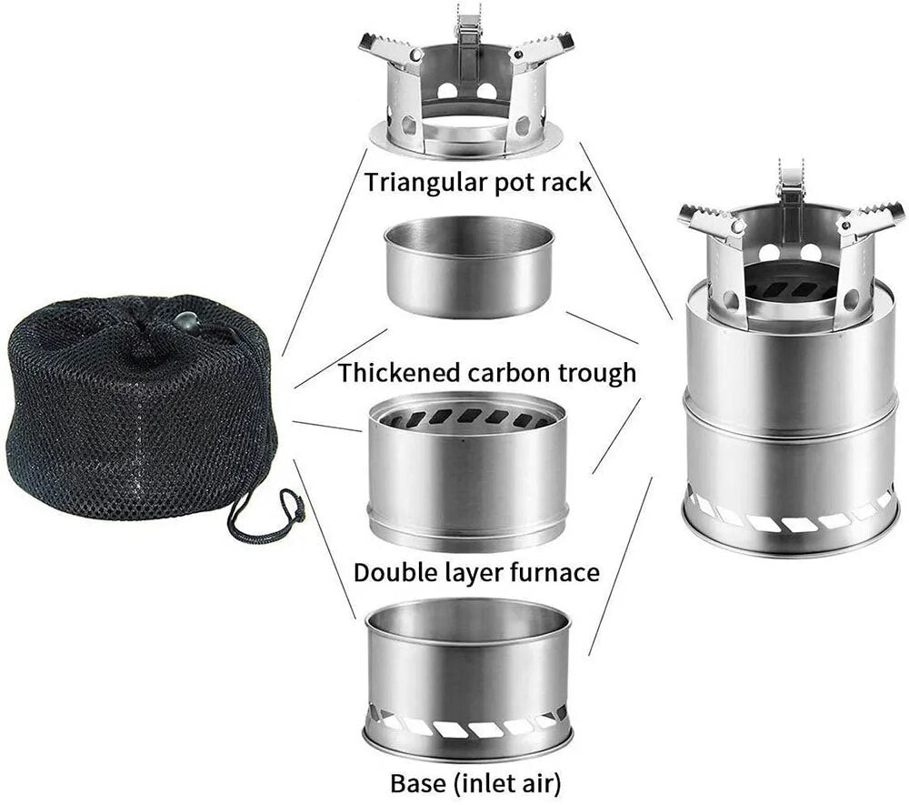 Collapsible Portable Wood Stove For Backpacking
