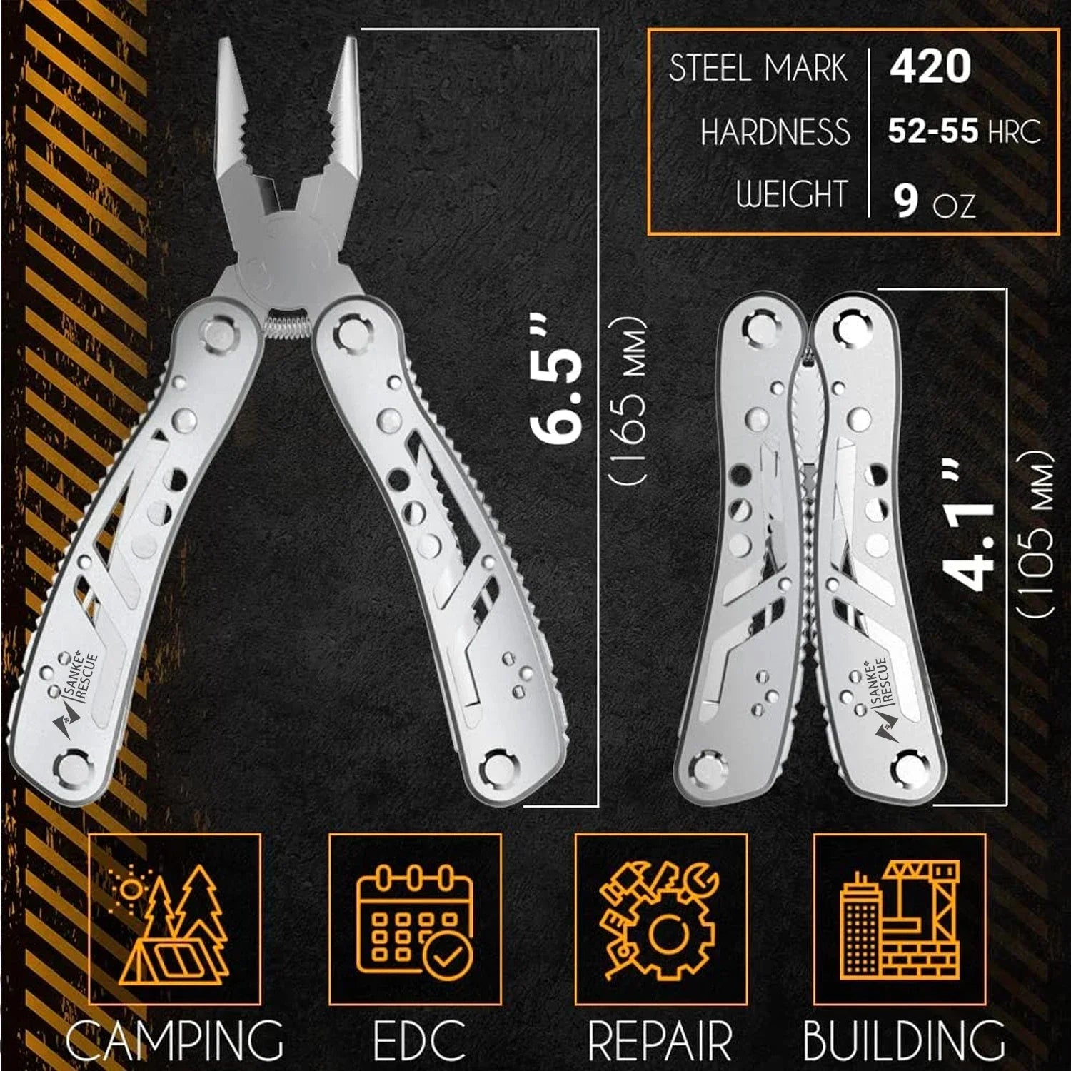 Multitool Portable Pocket Pliers Knife Screwdriver for Outdoor Survival Camping Hunting and Hiking